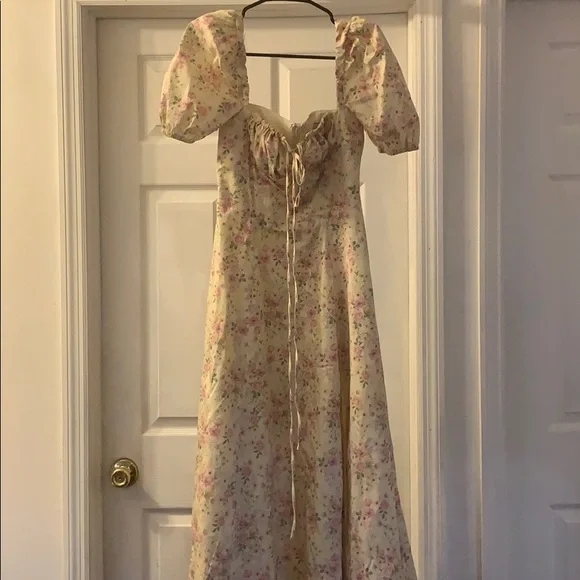 House of CB Talullah dress Yellow Puff Sleeve - Picture 3 of 4